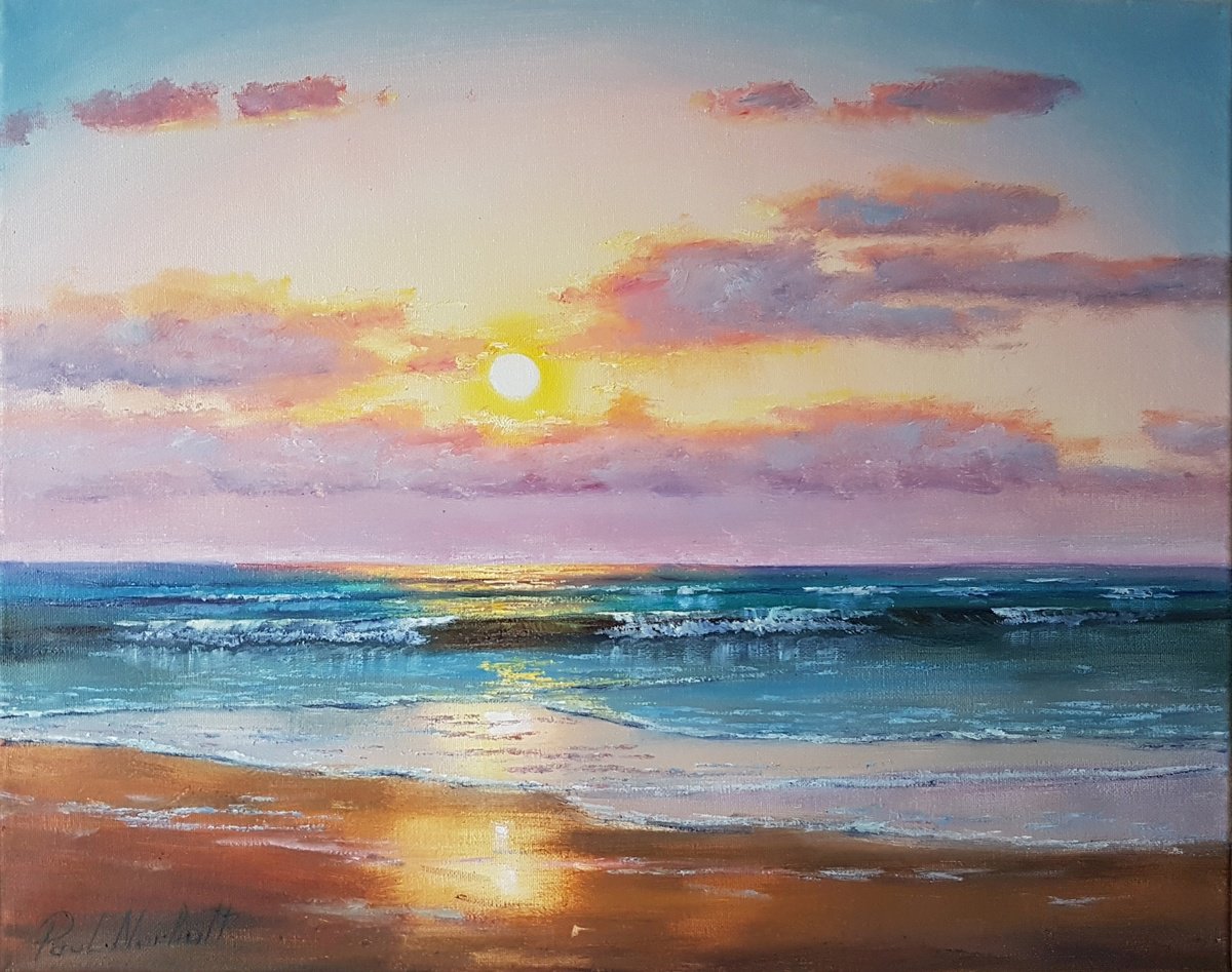 Impressionistic Landscape Oil Painting By Paul Narbutt, 20 X 16", Dreams Of The Sun, Original Artwork