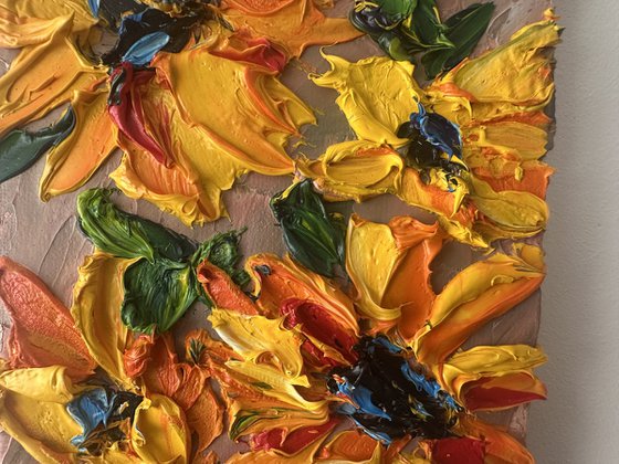 Sunflowers Deep impasto
