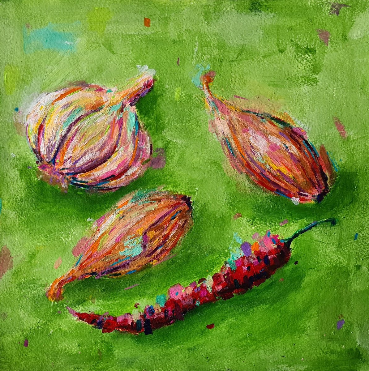 Garlic, Shallots and Chilli by Dawn Underwood