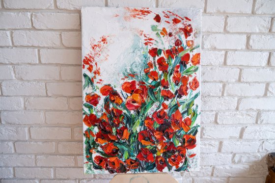 Red Poppy Oil Painting