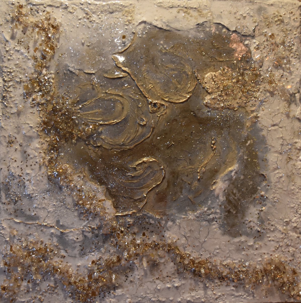 Abstract Painting By Tamara Bettencourt, 24 X 24", All That Glitters, Original Artwork