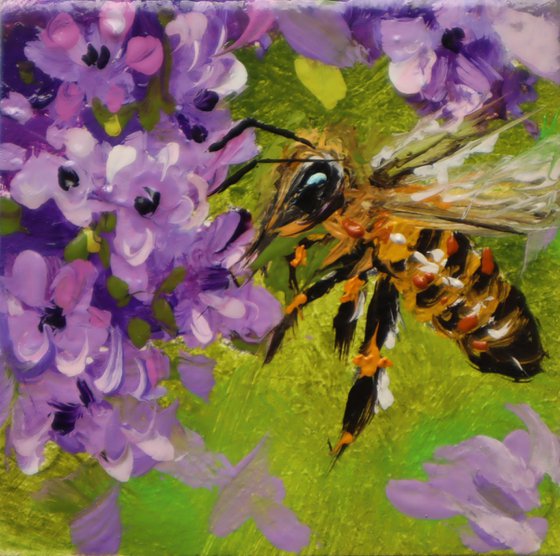 Lavender Flowers with Bees