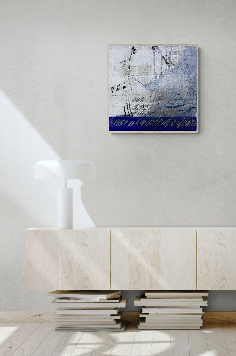 Abstract Acrylic Painting By Jutta Rika Bressem, 17 X 17", Voynichproject Book 3 Page 8, Original Artwork