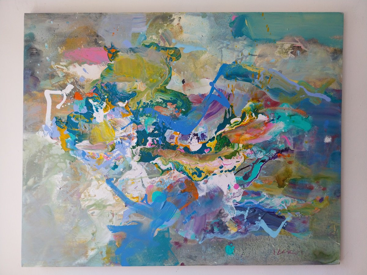 Abstract Acrylic Painting By Ivo Lekov, 36 X 29, Paraphrase 5, Original Artwork