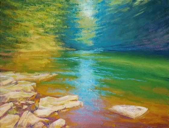 " River flow" , 45.5X61 cm