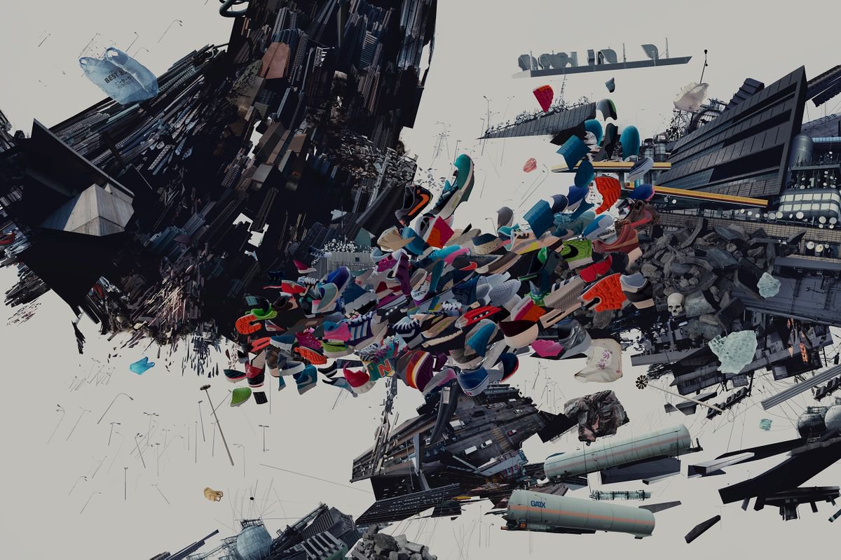 Surrealistic Cityscapes Photograph By Robert Houzar, 53 X 35", Mass 3.1, Original Artwork