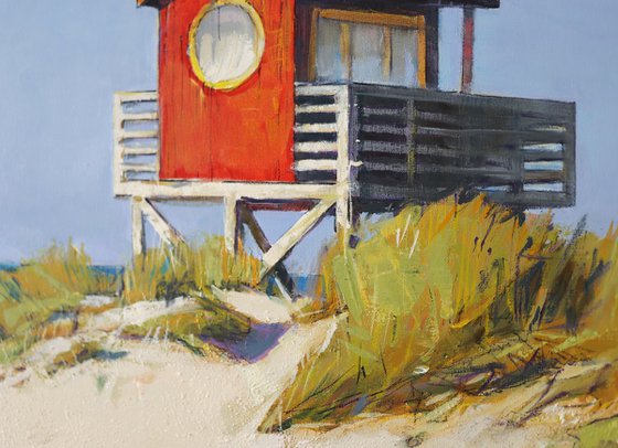 Red Lifeguard Tower Diptych