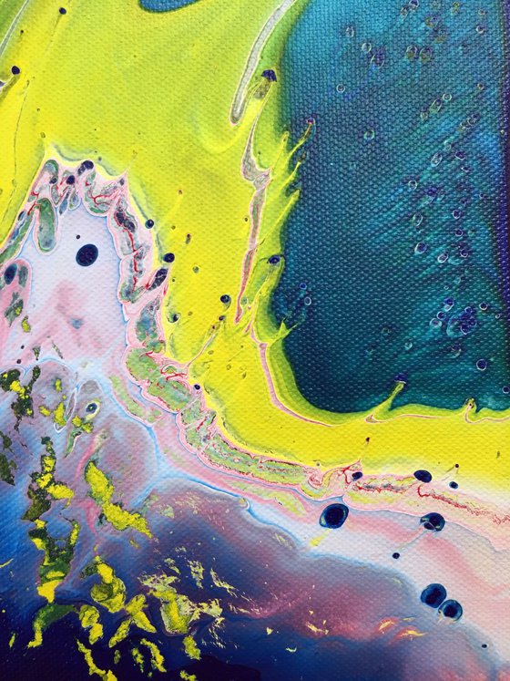 "Trouble Brewing" - Original Abstract PMS Acrylic Painting, 20 x 16 inches