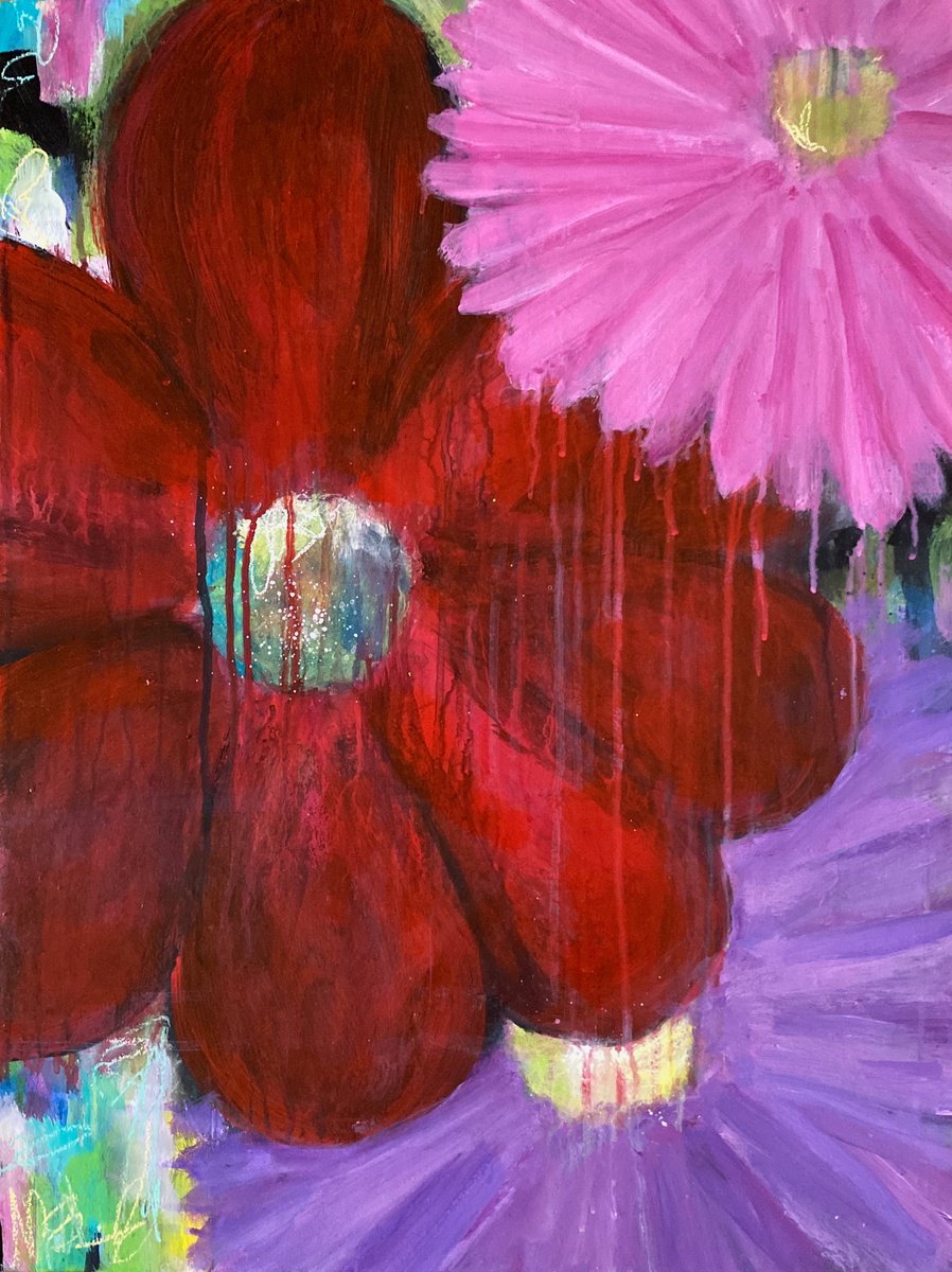 Impressionistic Botanical Painting By Kate Marion Lapierre, 18 X 24", In Bloom, Original Artwork
