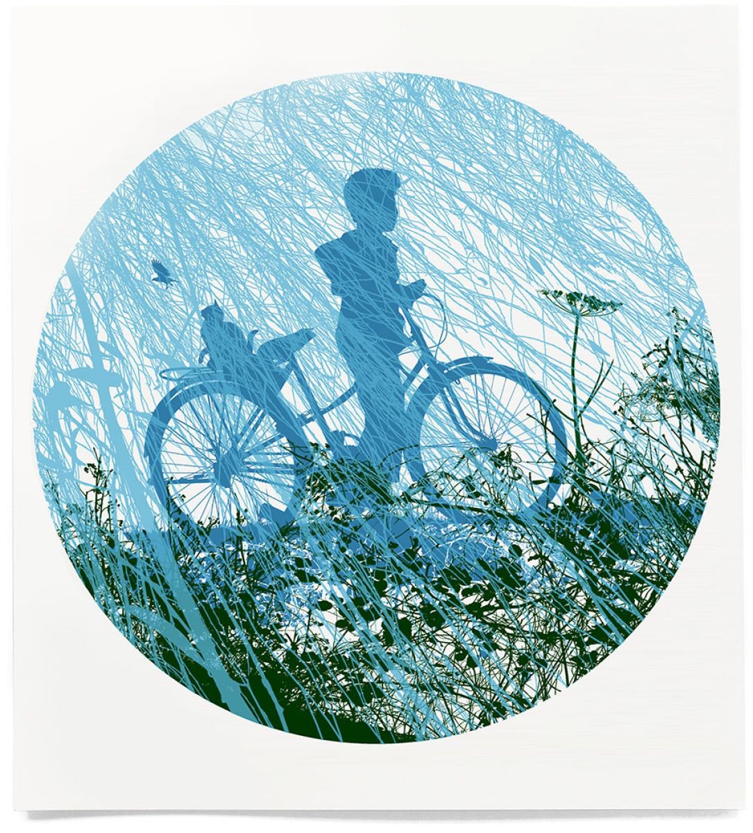 Impressionistic Portrait Screenprint By Chris Keegan, 11 X 13, Blue Boy, Original Artwork