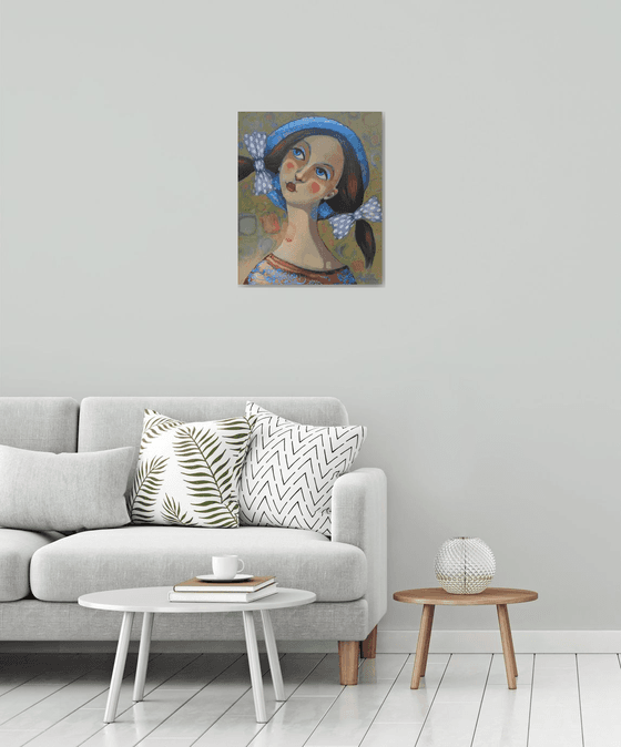 Dreaming girl (50x60cm, oil/canvas, ready to hang)