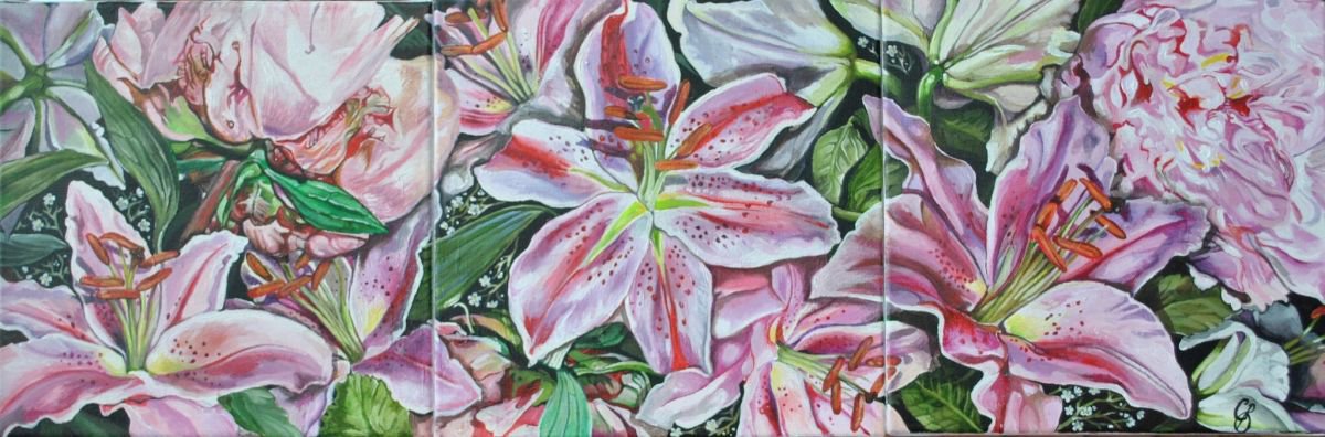 Pink lilies by Ceri Baker