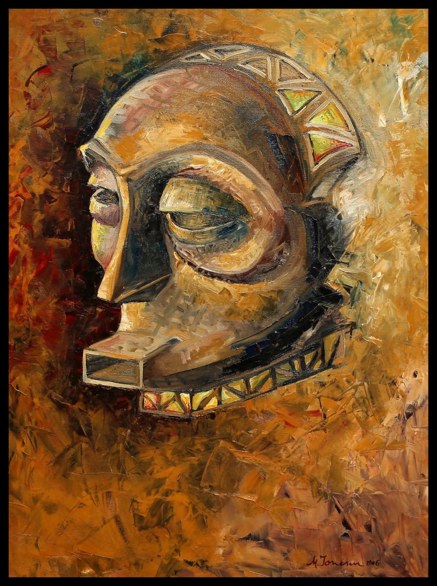 Expressive Portrait Oil Painting By Mihaela Ionescu, 24 X 31", The Whisper, Original Artwork