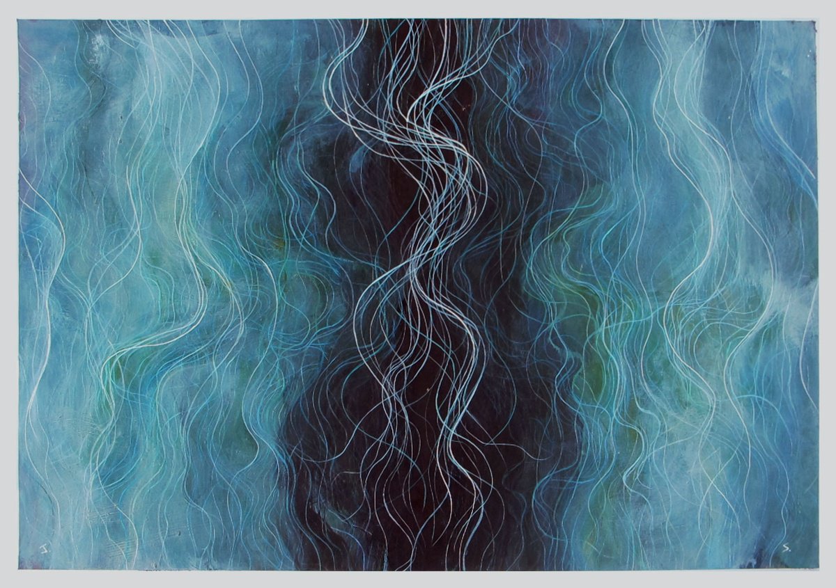 Organic Abstract Oil Painting By John Sharp, 35 X 25, Contour10, The Strid, Original Artwork