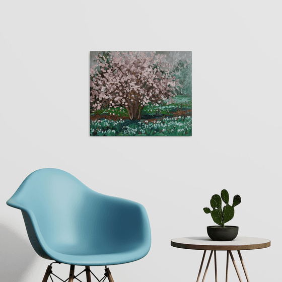 Spring landscape "Blooming garden"