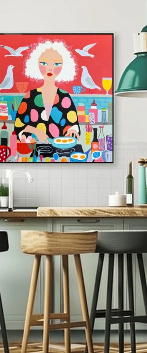 Whimsical Kitchen Woman by Sasha Robinson