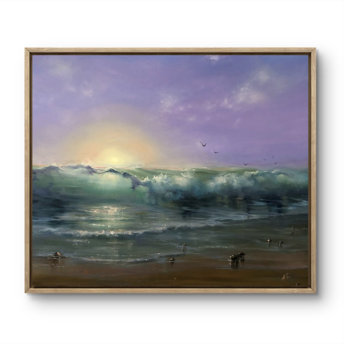 Photorealistic Landscape Oil Painting By Alesia Yeremeyeva, 24 X 20, Sunrise Stalkers, Original Artwork