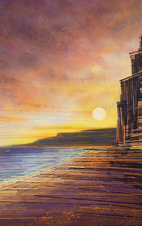 West Bay Cliffs At Sunset by Marc Todd