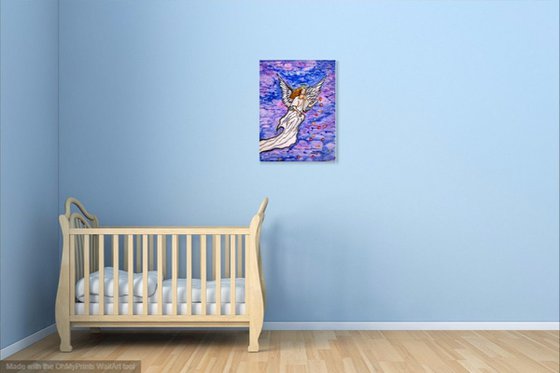 Guardian Angel spiritual painting Gift to love and protect