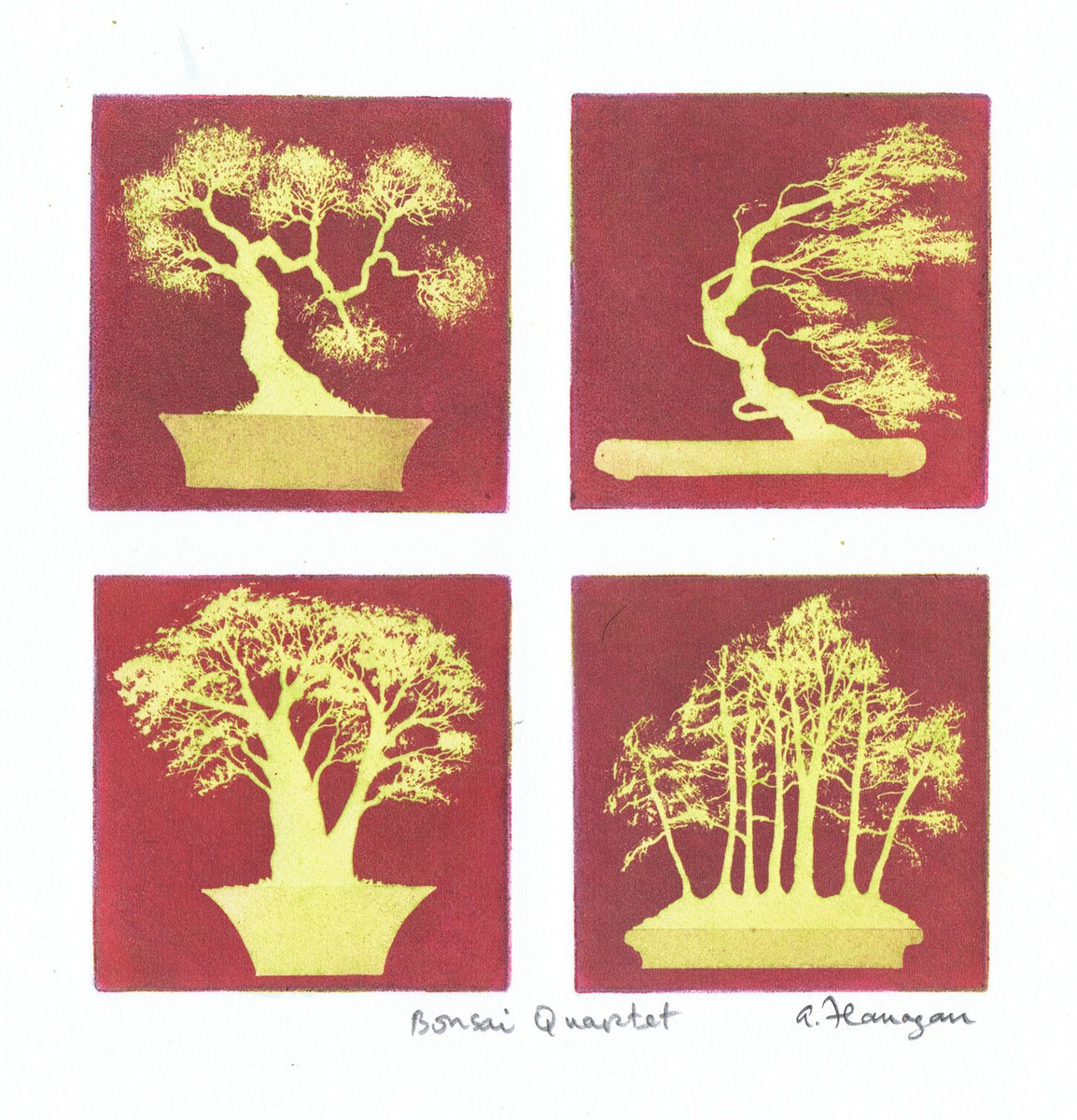 Bonsai Quartet - Red by Aidan Flanagan Irish Landscapes