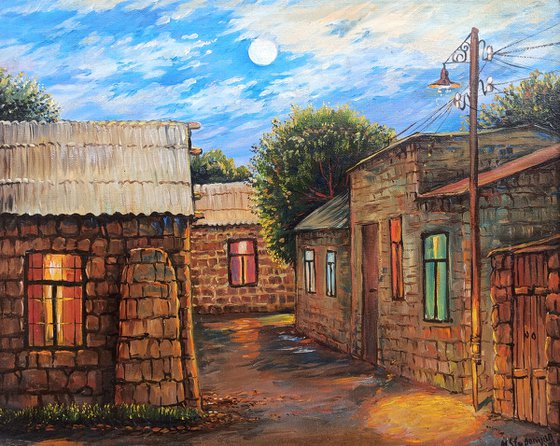 Rural scene (50x40cm oil painting, ready to hang)