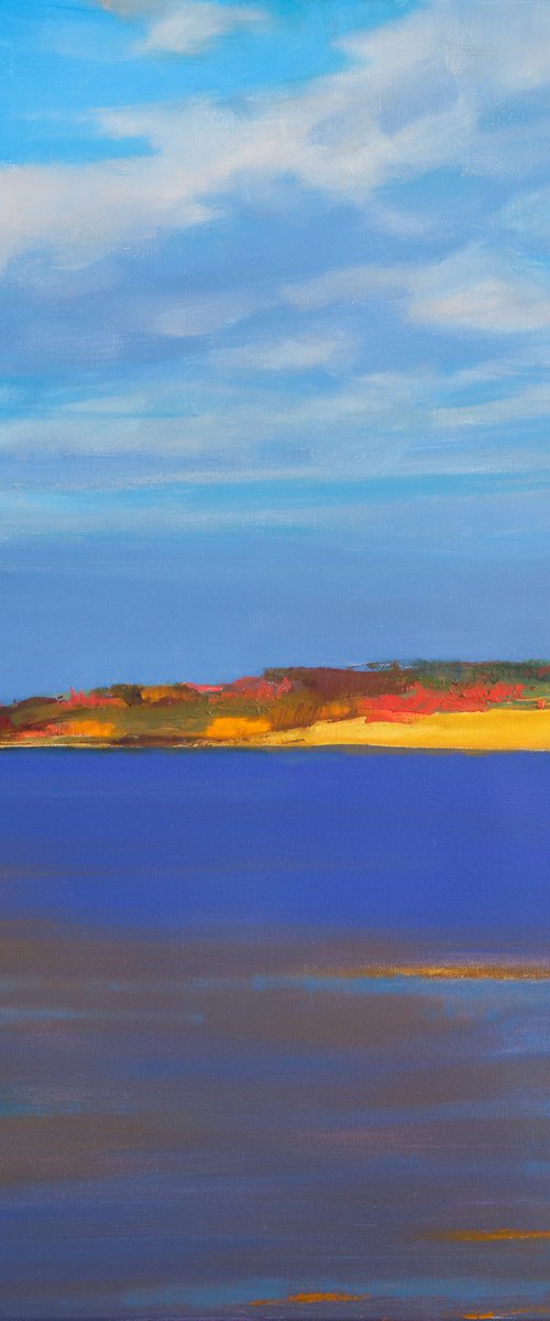 Fall on my river 30x30 inch 76x76cm by Bo Kravchenko by Bo Kravchenko