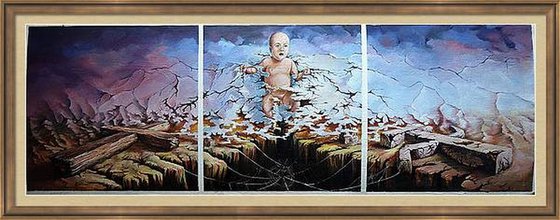 “The Exodus”Triptych on Wood