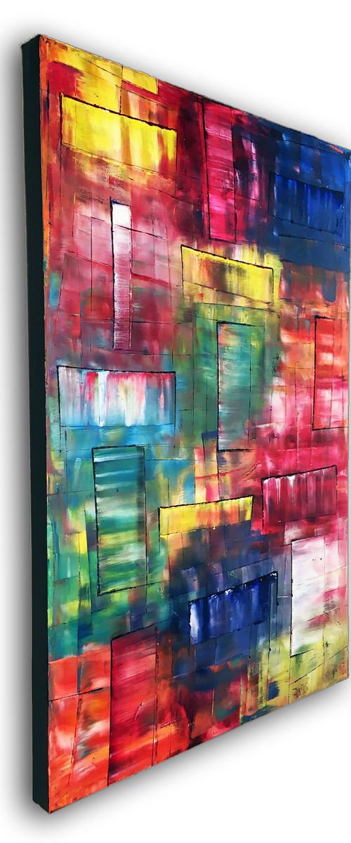 "Show Me Your True Colors" - FREE SHIPPING to the USA - Original PMS Oil Painting On Canvas - 24" x 36" by Preston M. Smith (PMS)