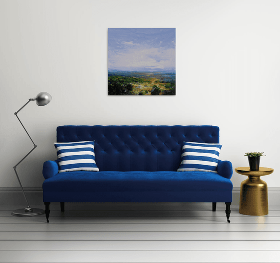 " Where Heaven Touches the Earth " Large Painting !!! 80x80cm....SPECIAL PRICE!!!