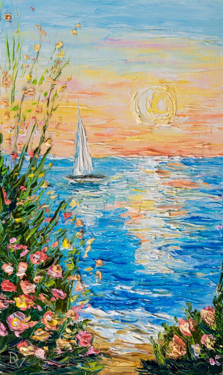 Impressionistic Landscape Oil Painting By Vladyslav Durniev, 12 X 20", Where Time Pauses, Original Artwork