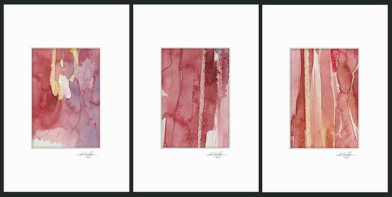 Seeking Spirit Collection 4 - 3 Small Matted paintings by Kathy Morton Stanion