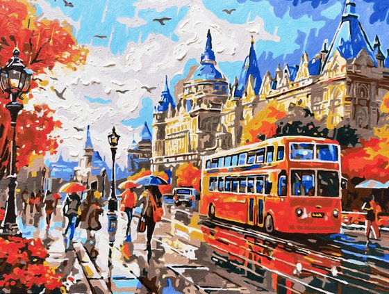 Rain in autumn London