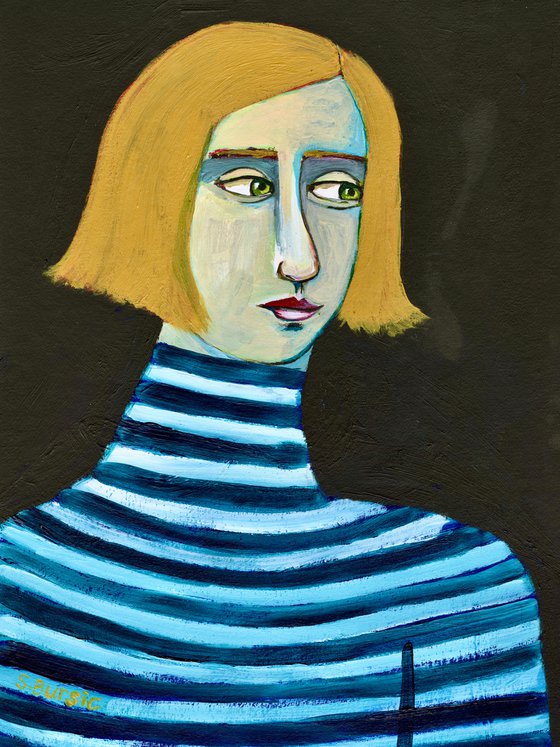 Lady Looking with sweater