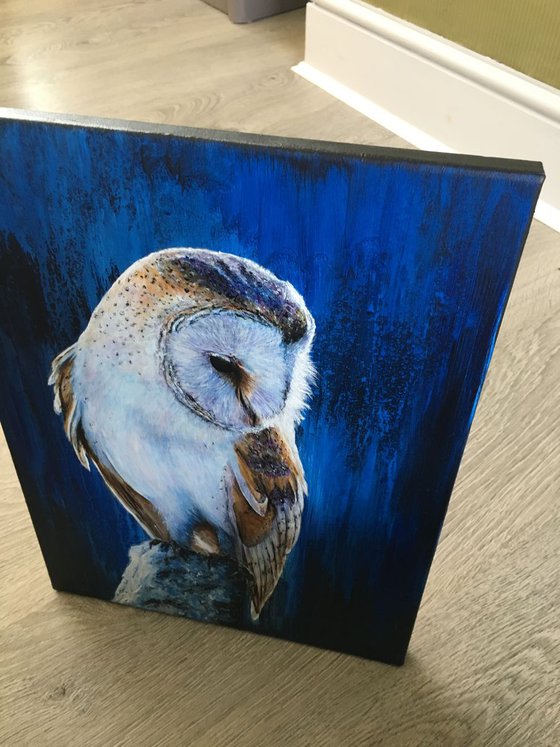 Blue Owl, original painting