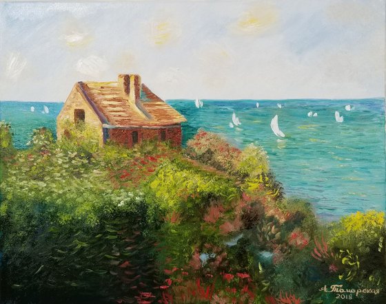 Replica - Fisherman's Cottage inspired by Claude Monet. 16" x 20".