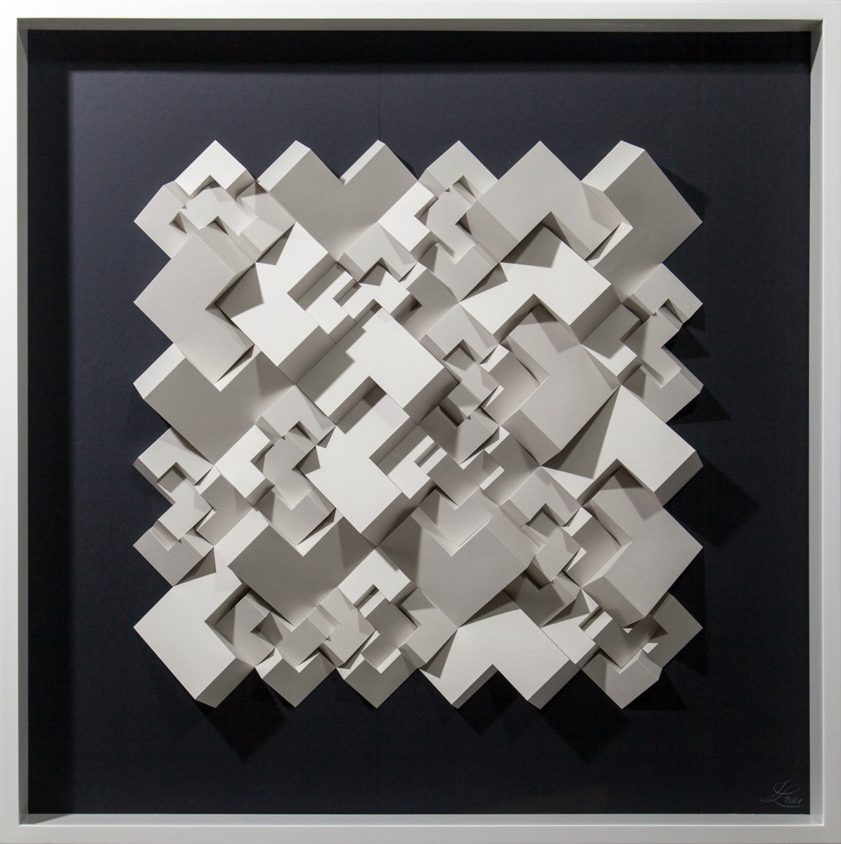 Geometric Abstract Sculpture By Letovbarski Artlab, 34 X 34", Annihilation, Original Artwork