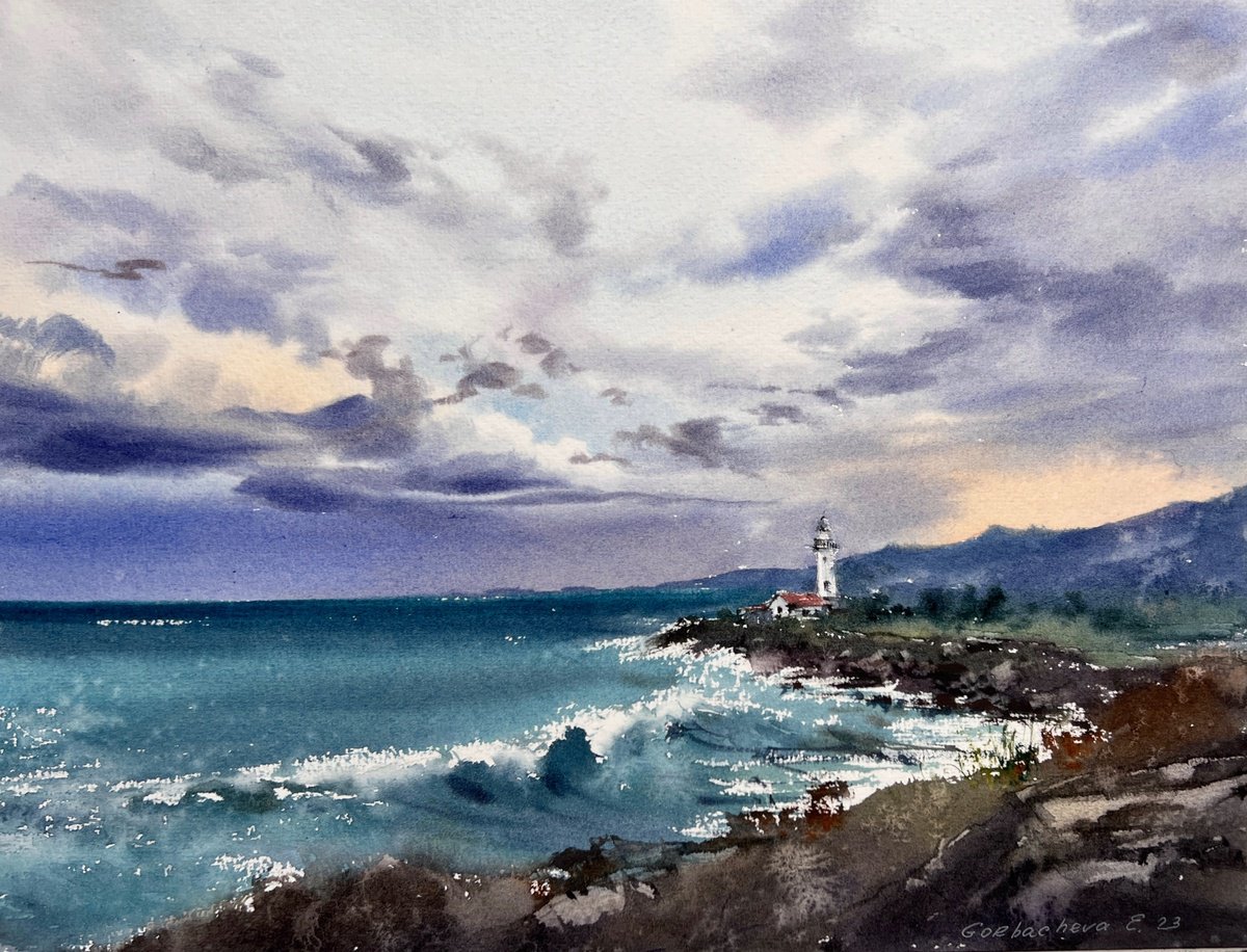 Before the storm Lighthouse #5 by Eugenia Gorbacheva