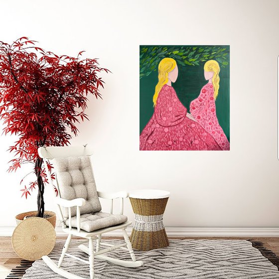 Mother Daughter Original Painting