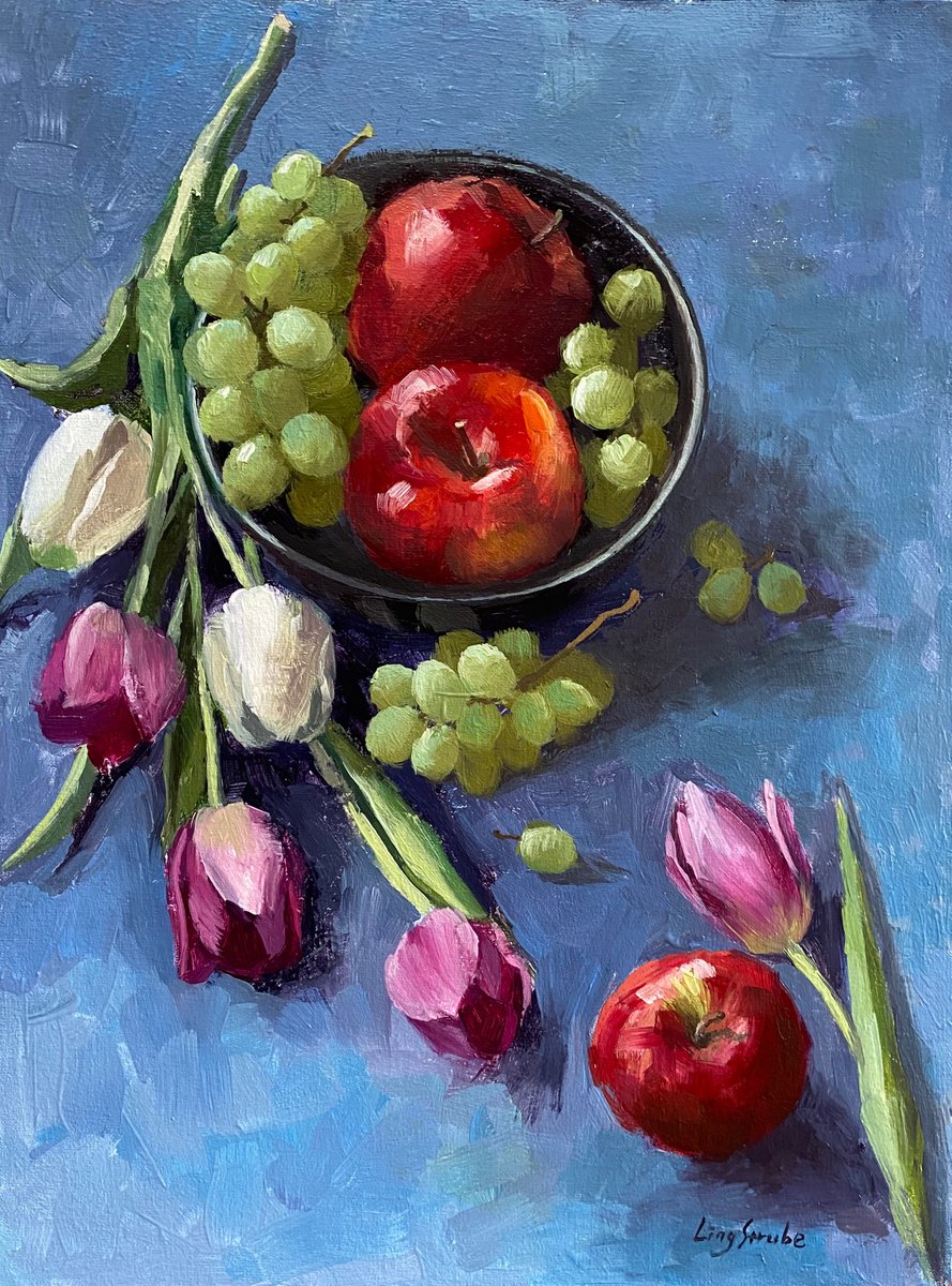 Still Life with Fruits and Flowers. by Ling Strube