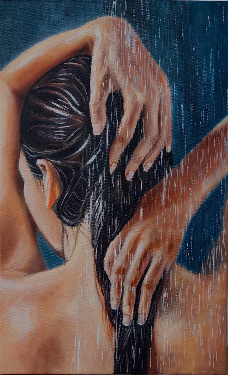 Photorealistic Portrait Oil Painting By Ira Whittaker, 12 X 19, Quiet Allure, Original Artwork