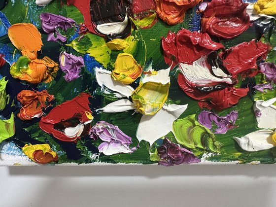 Meadow Flowers deep impasto