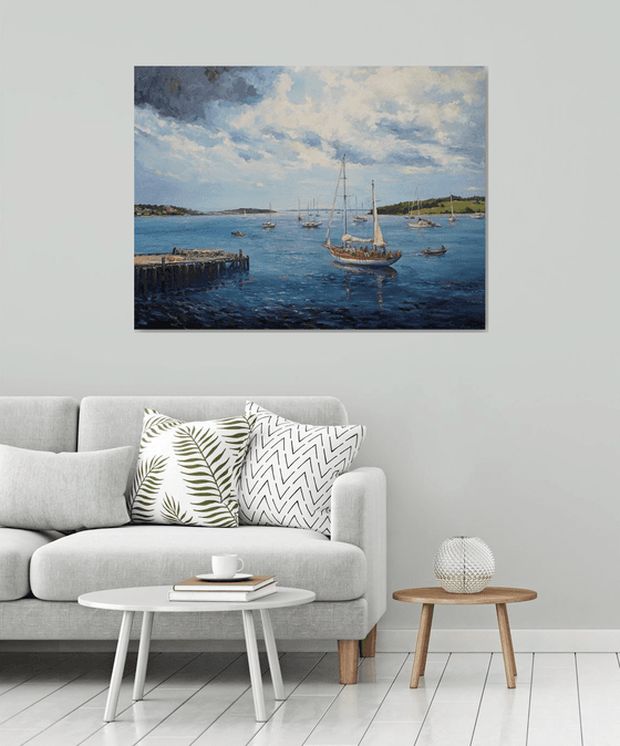 Morning sun on the Lunenburg bay (36x48x1.5")