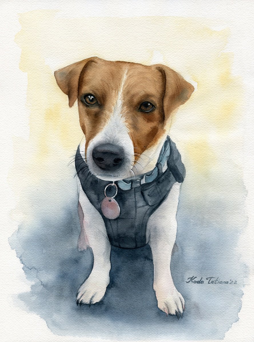 Impressionistic Animal Watercolour By Tetiana Koda, 12 X 16", Patron Portrait, Original Artwork