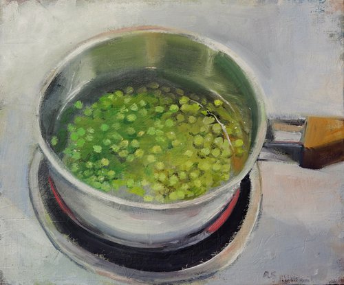 Peas in a pan by Rosemary Burn