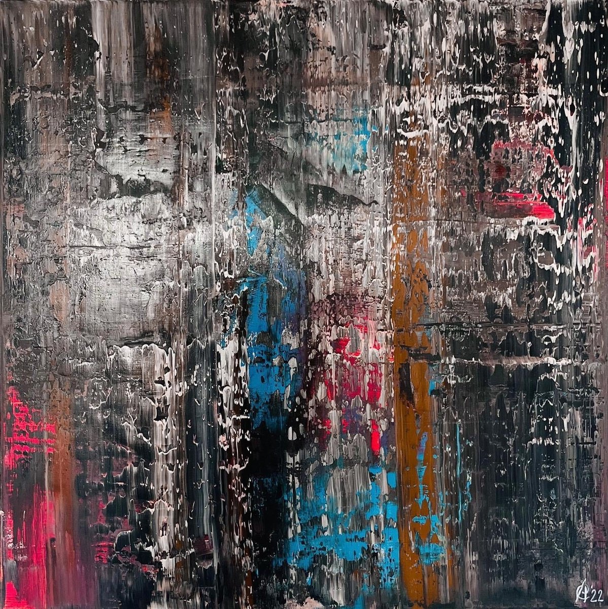 Abstract Oil Painting By Svitlana Andriichenko, 31 X 31", Mercy. A71, Original Artwork