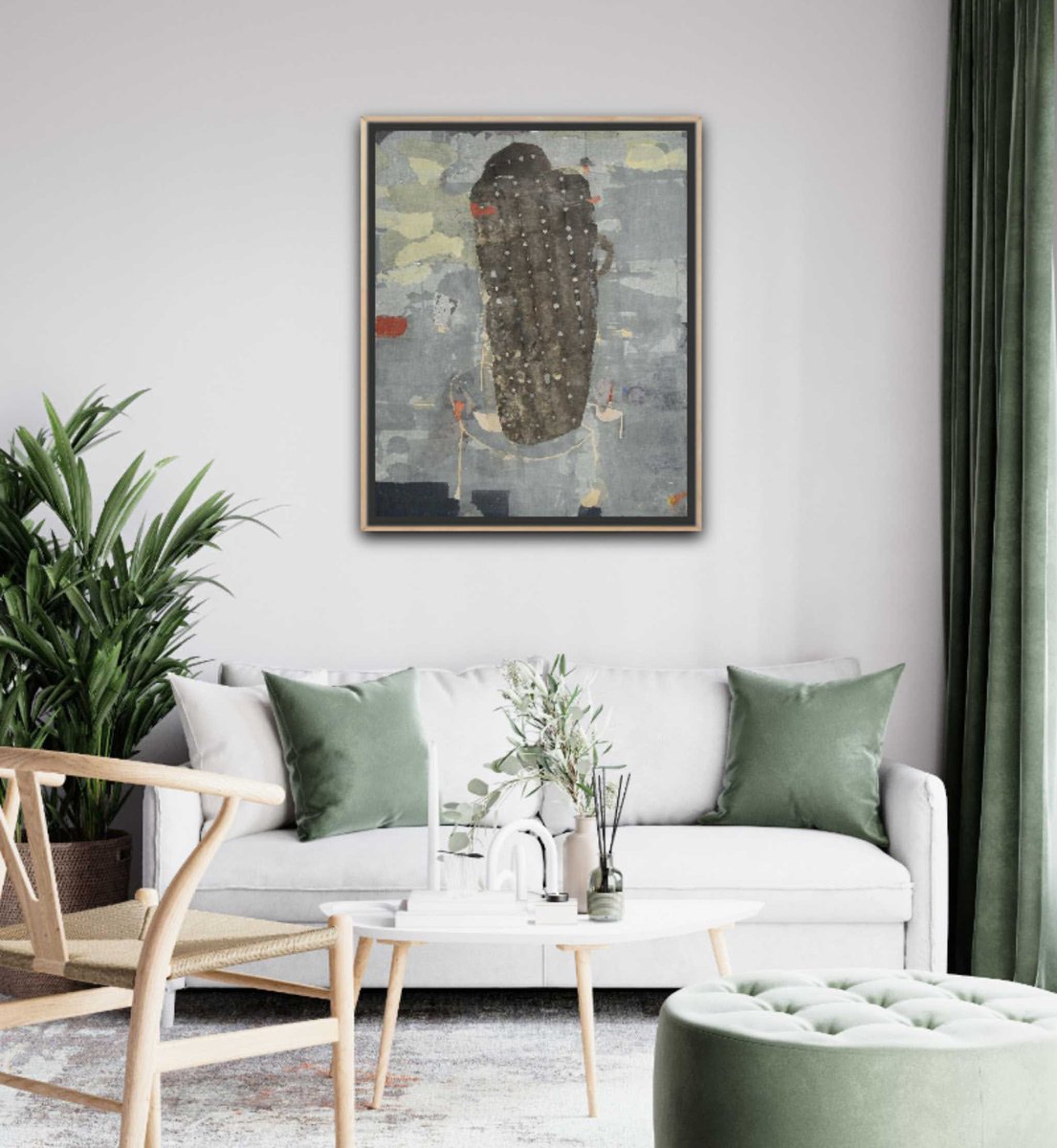 Abstract Collage By Trayana Panayotova, 29 X 36", Ephemeral Still Life Iii, Original Artwork