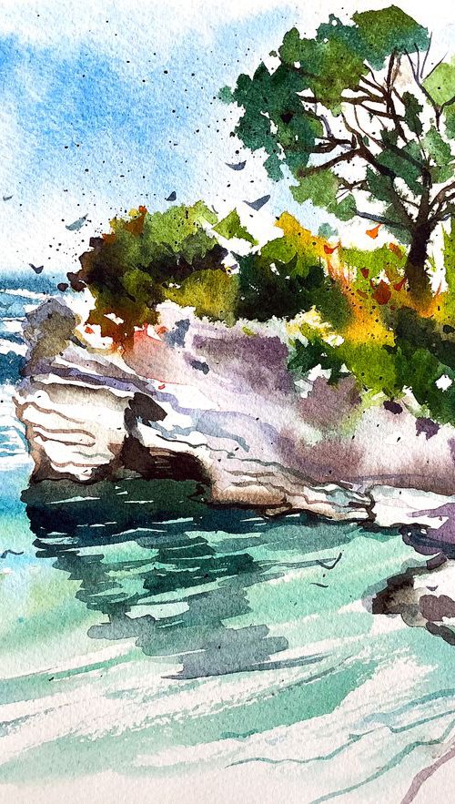 Sketch from Governor's Beach by Ksenia Astakhova