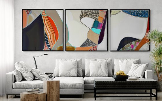TRiptych Geometric abstraction #81