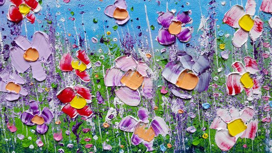 "Stormy Meadow Meadow Flowers in Love"