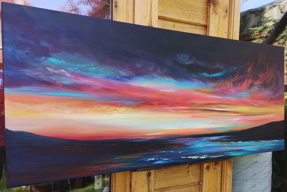 Twilight Blush - seascape, emotional, panoramic